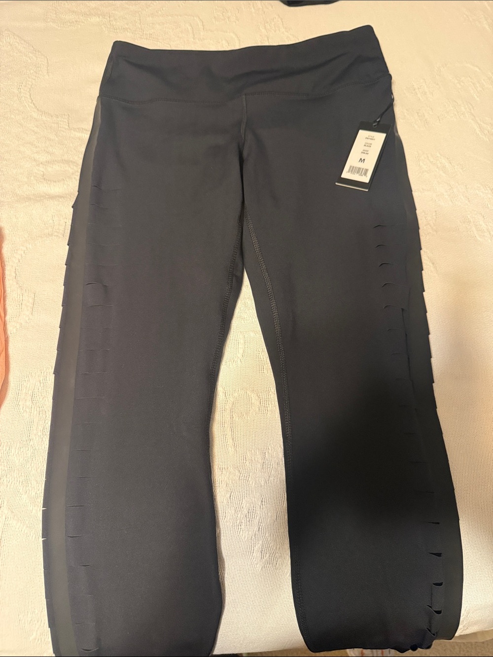 Black Slit-Side High-Rise Leggings - M